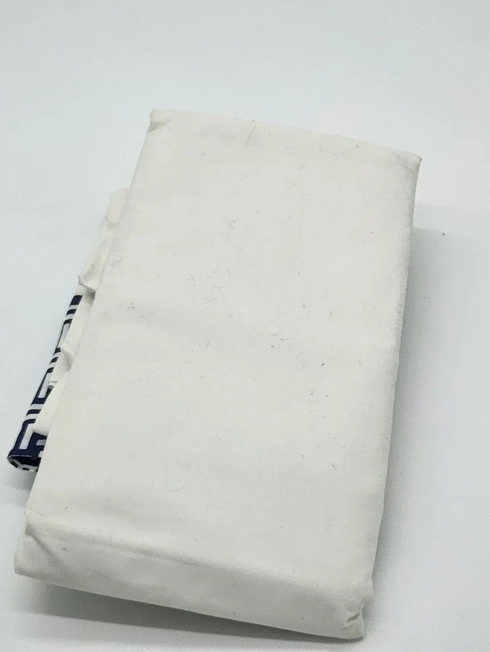 Ralph Lauren King Pillowcases Set of 2 Navy Basketweave Trim White